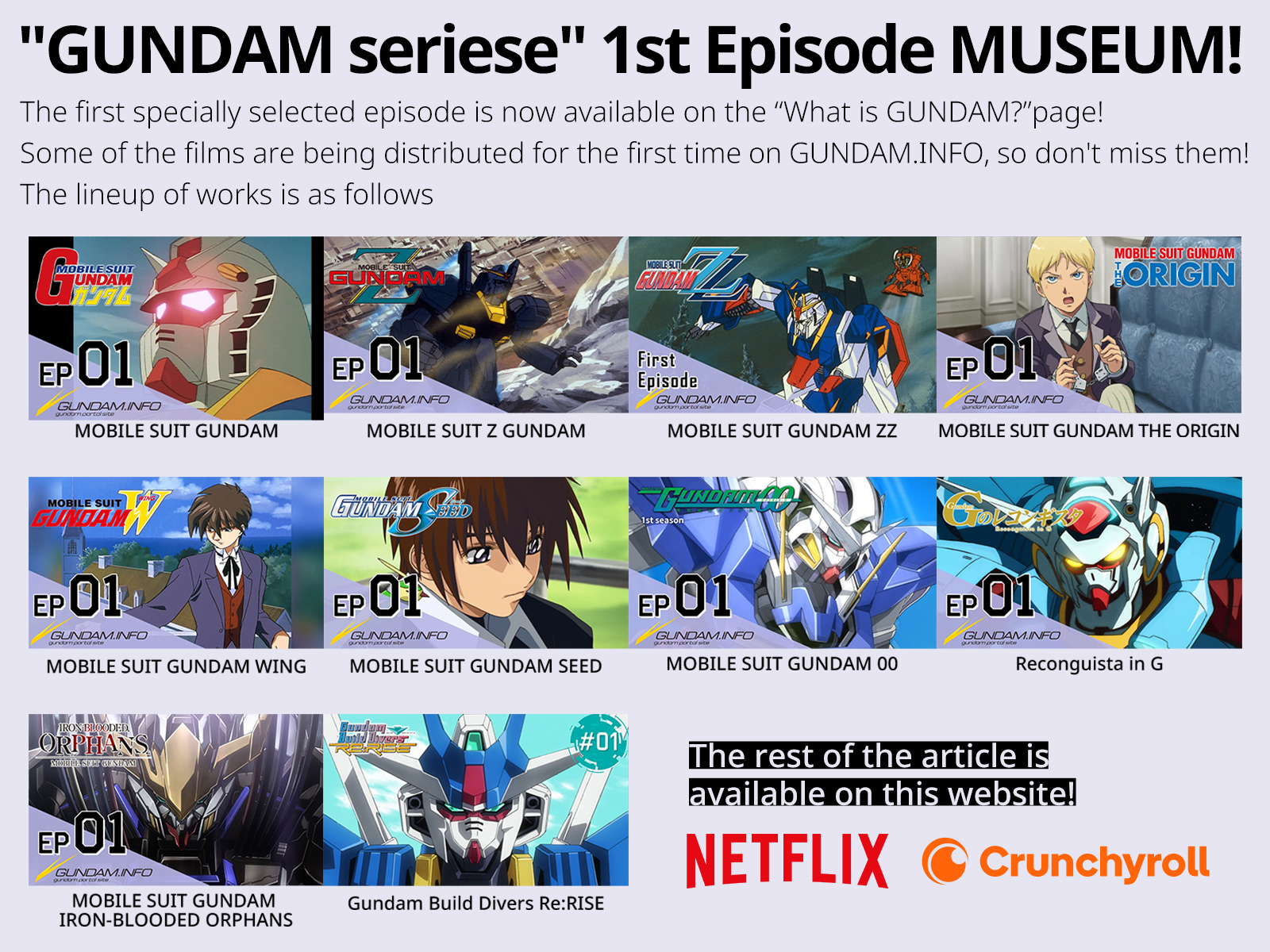 « GUNDAM series » 1er épisode MUSEUM ! | GUNDAM.INFO